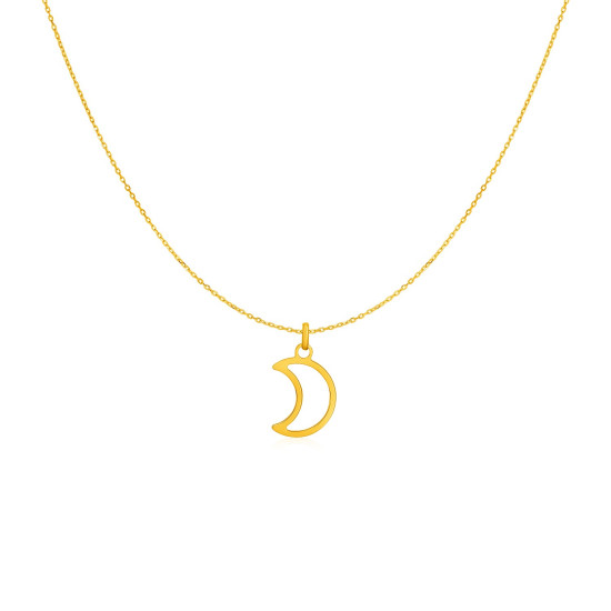 14k Yellow Gold Necklace with Moonidx RJ30335-18