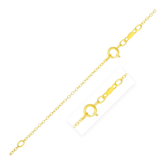 Extendable Cable Chain in 14k Yellow Gold (1.2mm)idx RJ32676-18