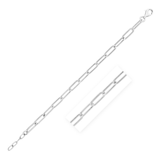 Sterling Silver Wide Paperclip Chain Braceletidx RJ48629-8